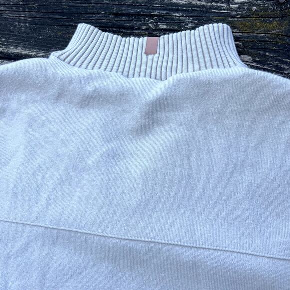 LUNYA Cozy Cotton Silk 1/4 Zip Pullover Calm Tan Sweater XS Boxy Fit - Picture 6 of 8